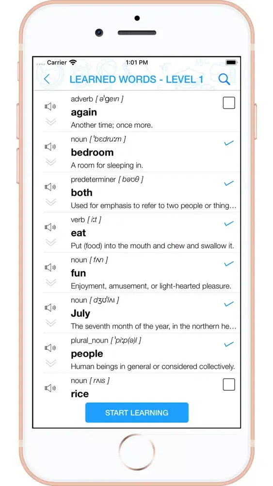 Captures d'écran de IELTS Vocabulary - 6 Levels