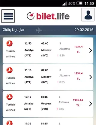 Ảnh chụp màn hình của Bilet Life