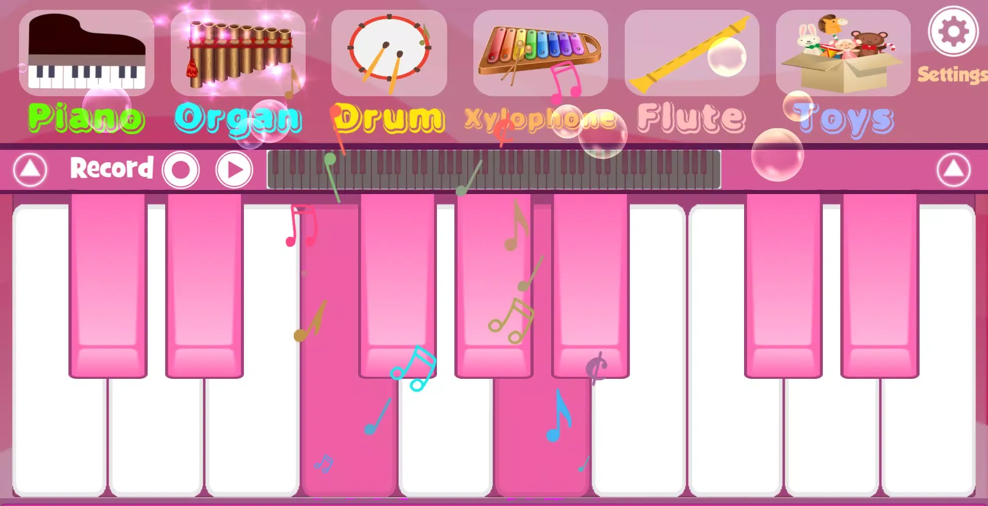 ภาพหน้าจอของ Pink Piano
