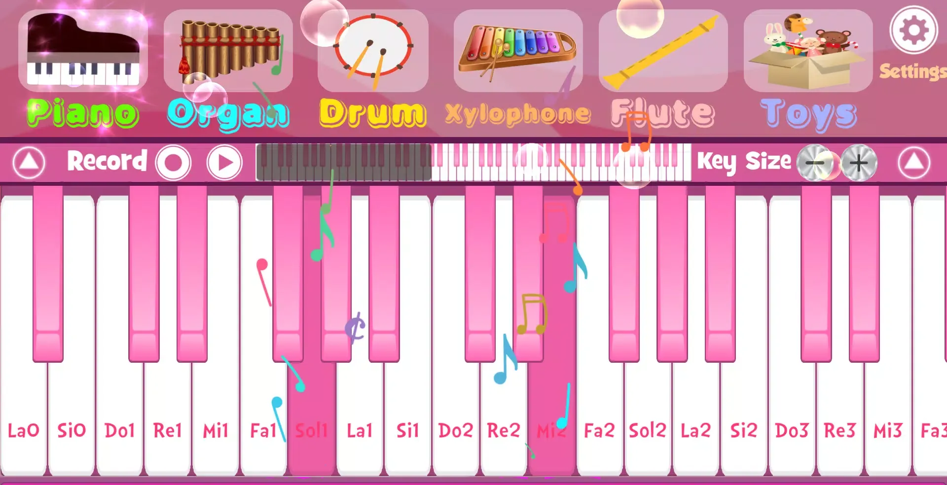 ภาพหน้าจอของ Pink Piano