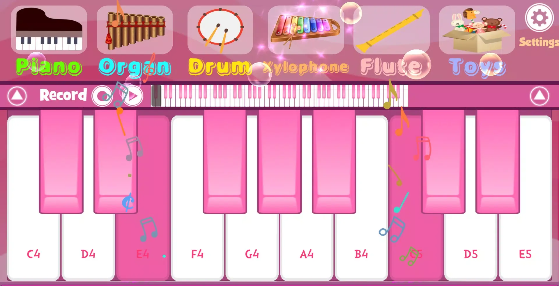 ภาพหน้าจอของ Pink Piano