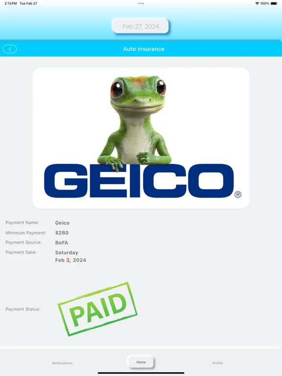 Bill Reminder-pro iPad  Screenshots