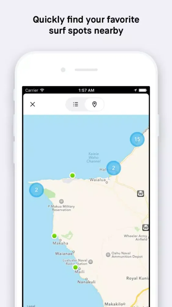 Captures d'écran de Billabong Surf Report