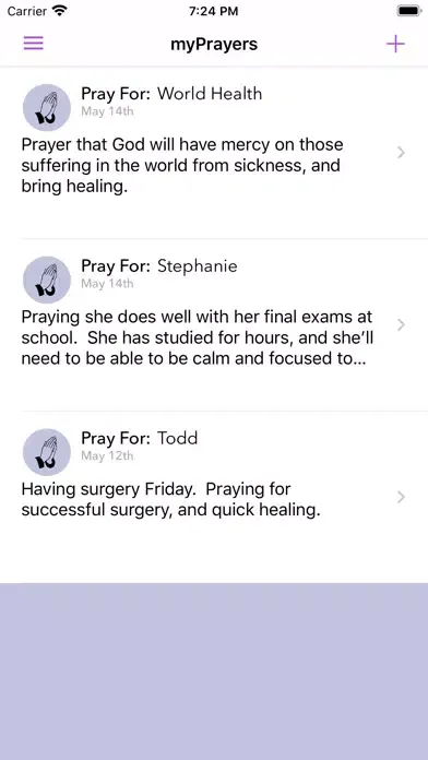 myPrayers - Personal Screenshots