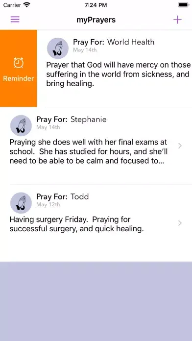 myPrayers - Personal Screenshots