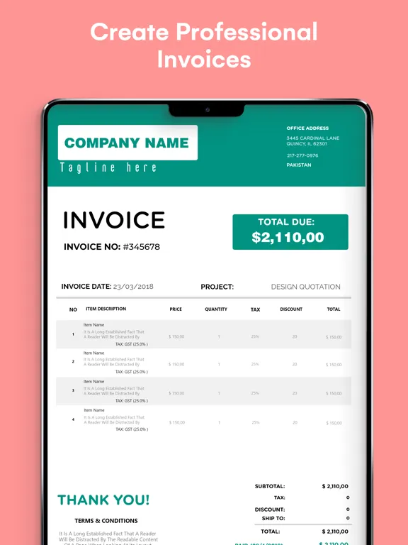 Instant Invoice Maker,Receipts iPad  Ekran Görüntüleri