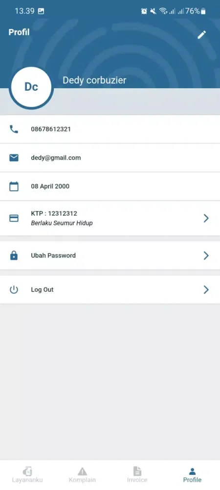 G-Fiber Customer Screenshots
