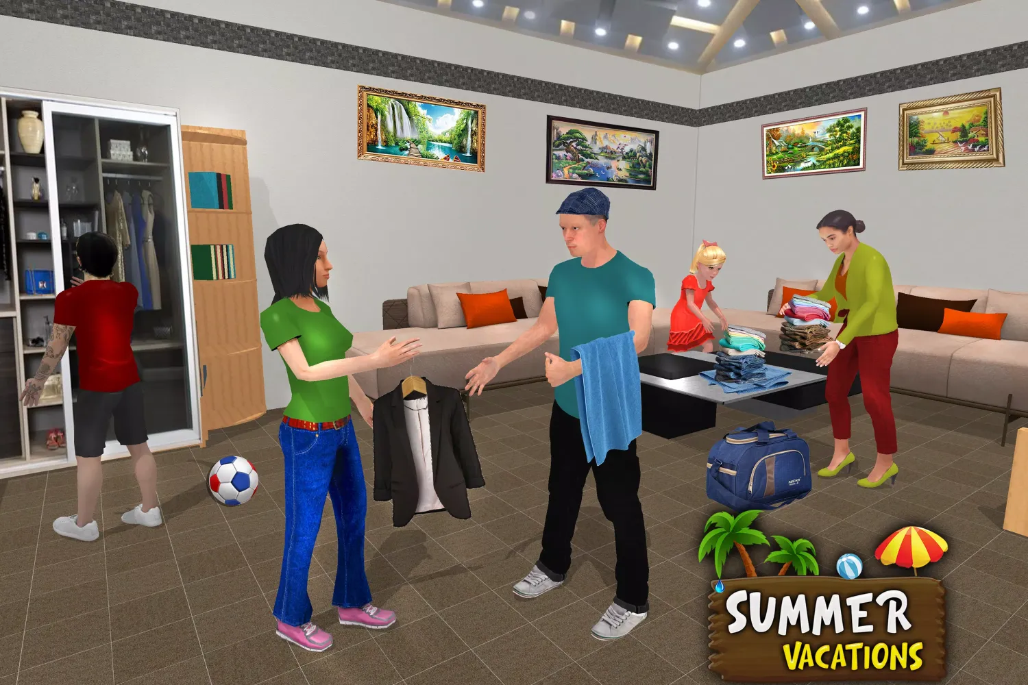 Capturas de tela do Virtual Family Summer Vacation