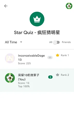 ภาพหน้าจอของ Star Quiz - 疯狂猜明星