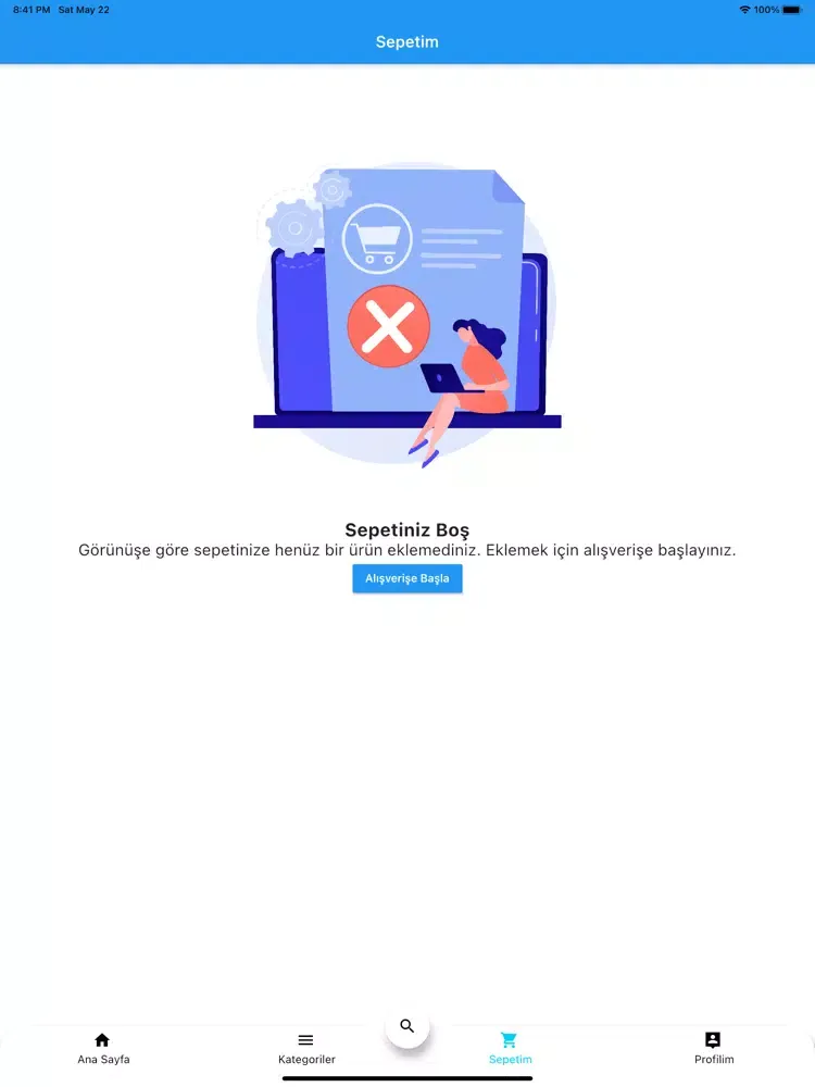 Tangkapan skrin Bilmar Market iPad 