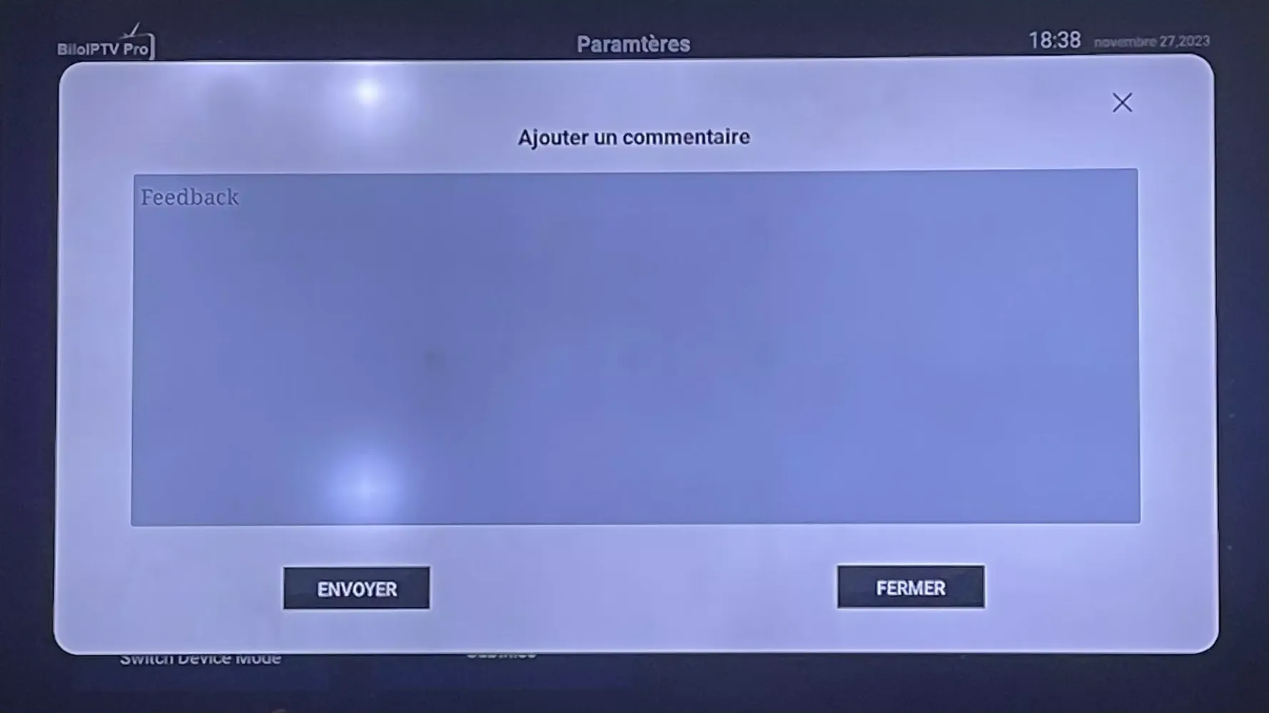 Capturas de tela do Bilo IPTV Pro
