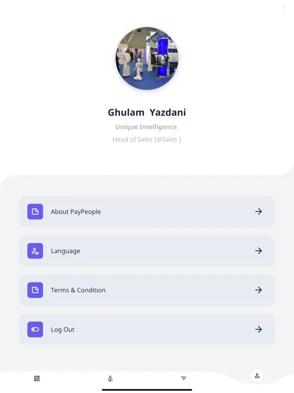 Ảnh chụp màn hình của PayPeople Cloud HR System iPad 