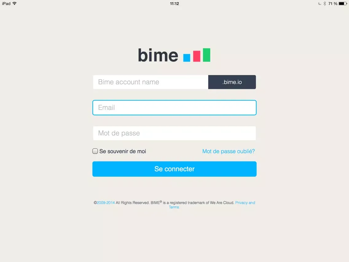 Tangkapan layar Bime Mobile iPad 