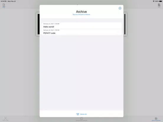 PDF417 DECO iPad 應用截圖