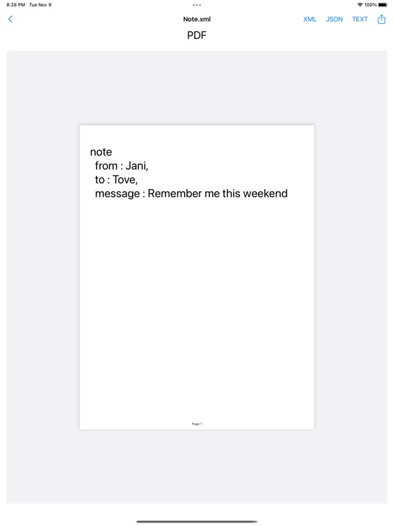 Ảnh chụp màn hình của XML DECO iPad 