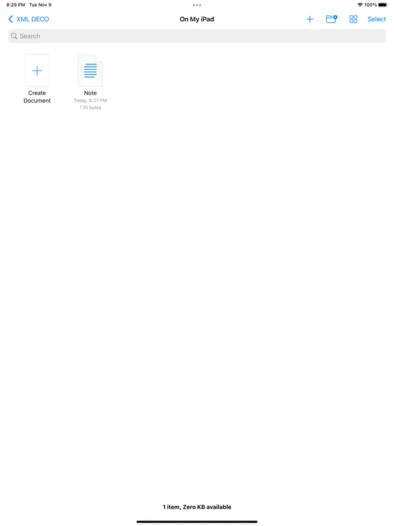 Ảnh chụp màn hình của XML DECO iPad 