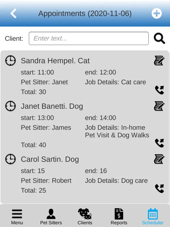 Скриншоты Pet Sitting Software iPad 