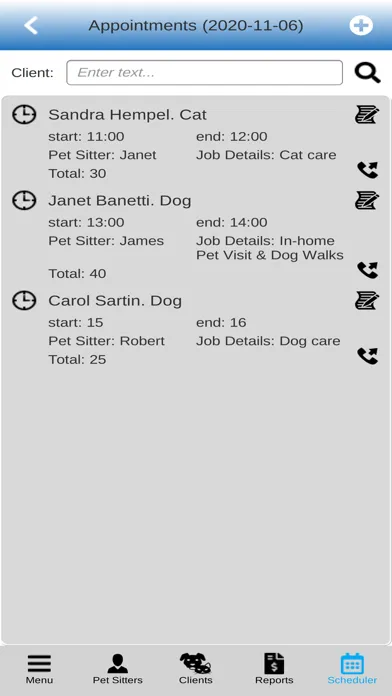 Скриншоты Pet Sitting Software