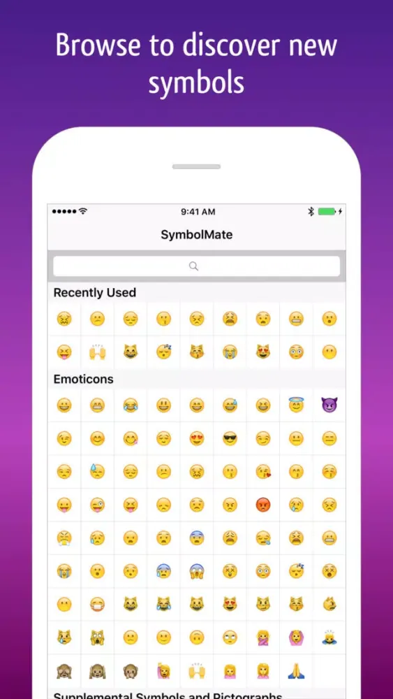 Ảnh chụp màn hình của SymbolMate - Search Symbols and Emoji