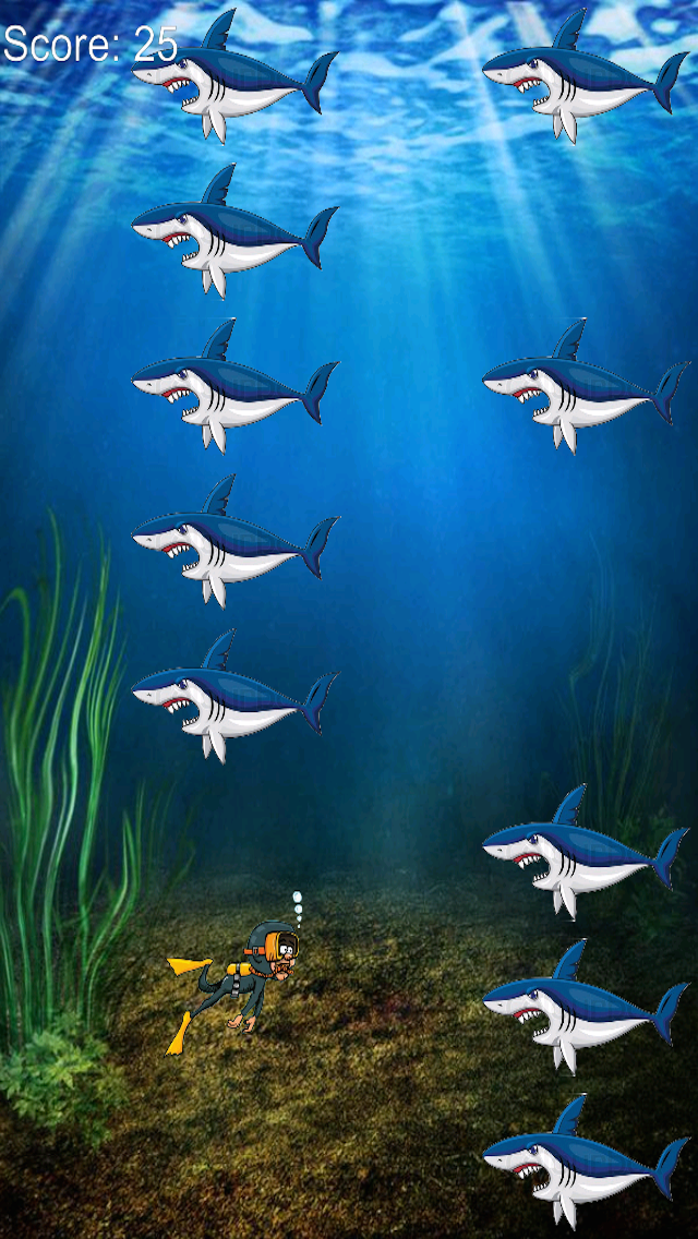 Adorable Diver Under Sea - Dangerous Shark Chase Free スクリーンショット