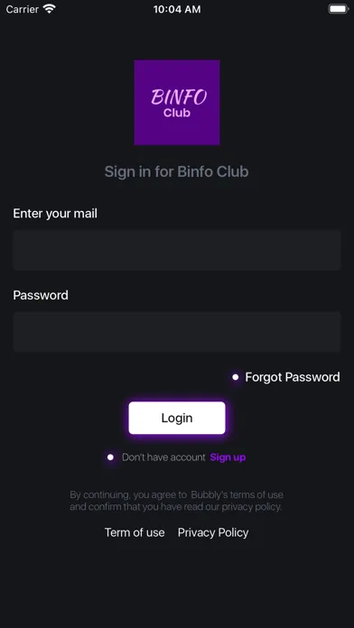 ภาพหน้าจอของ Binfo Club