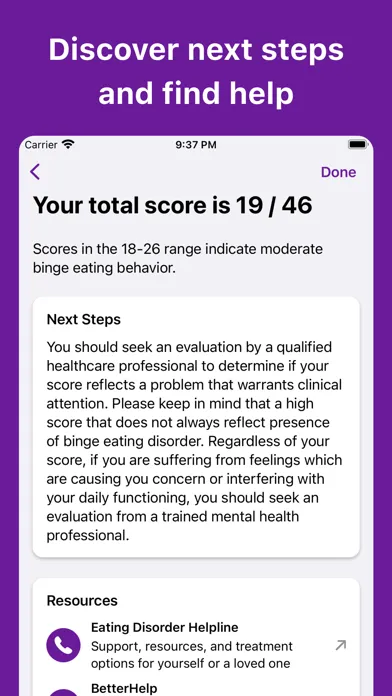 Binge Eating Disorder Test स्क्रीनशॉट