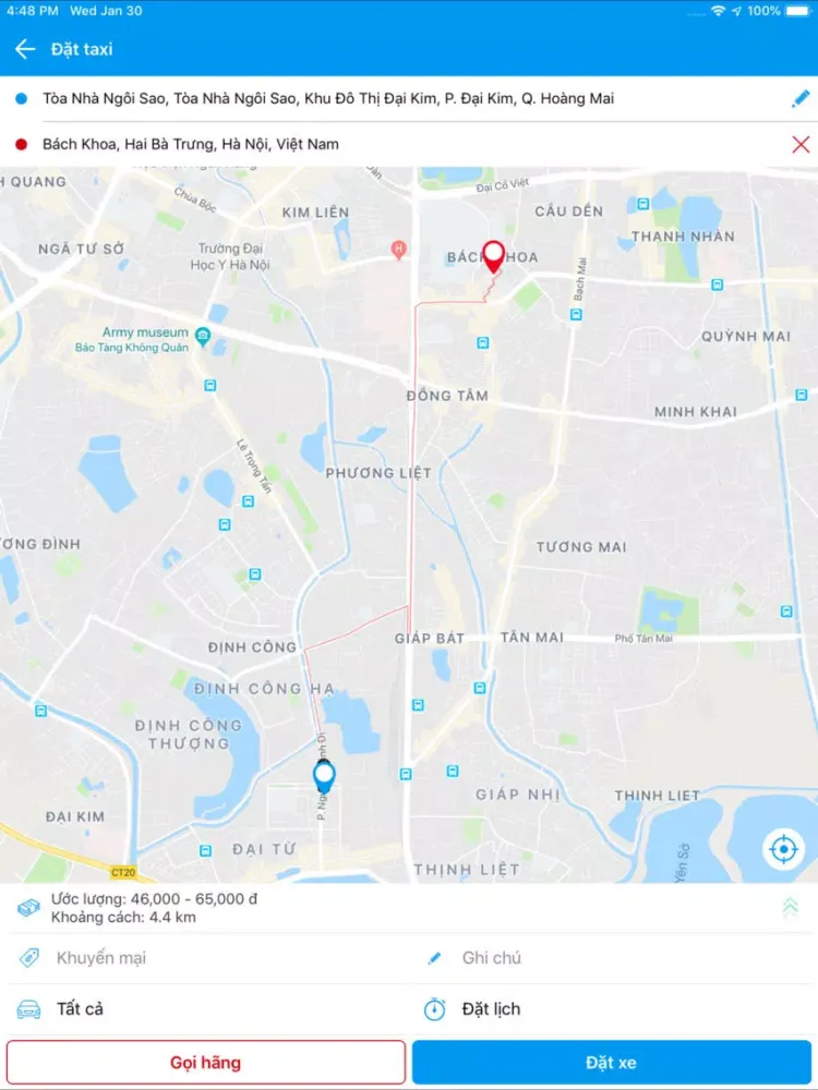 Taxi Dương Thảo. iPad 应用截图