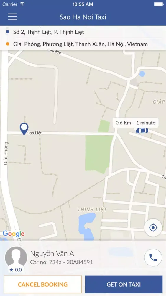 Screenshot di SaoHaNoi Taxi
