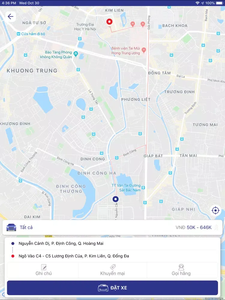 Taxi Bảo Ngọc iPad 应用截图