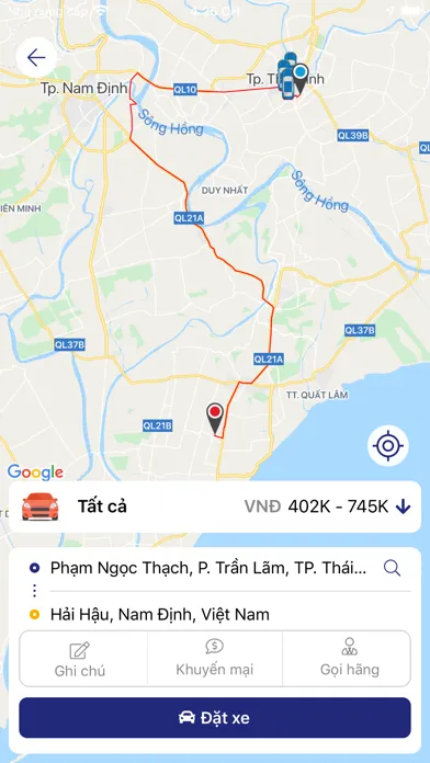 Capturas de tela do Taxi Hoàng Hà