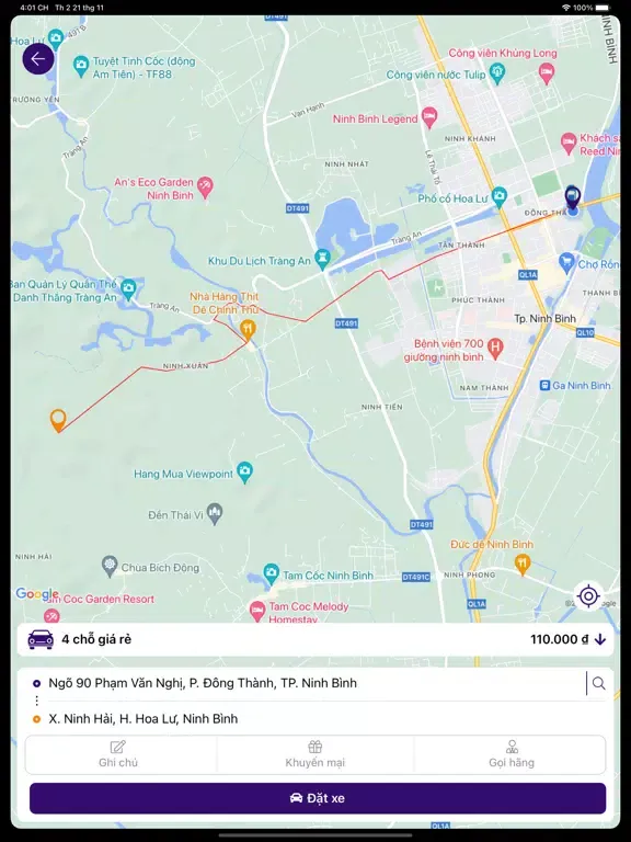 ภาพหน้าจอของ Taxi Minh Long iPad 