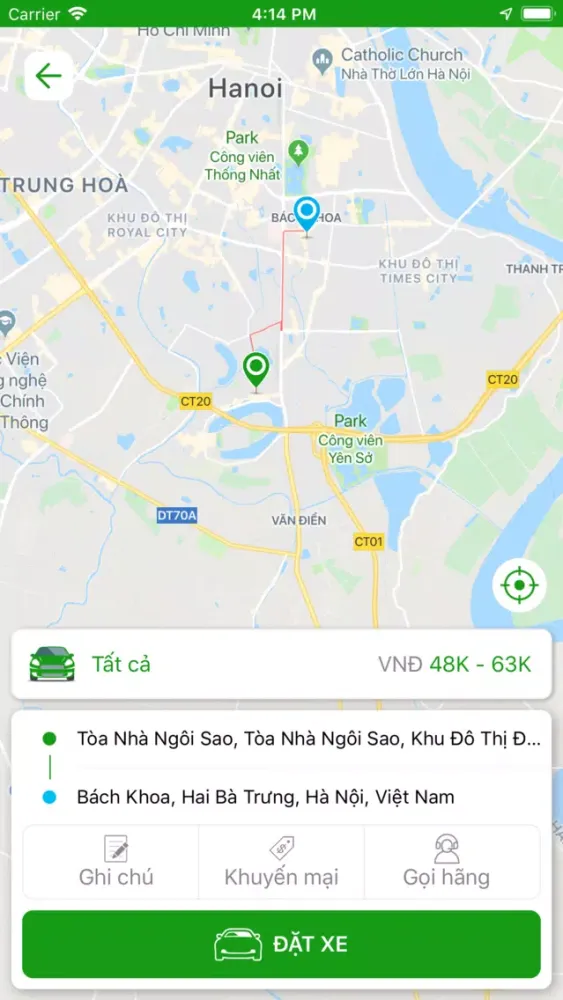 Capturas de tela do Taxi Vân Đồn Xanh