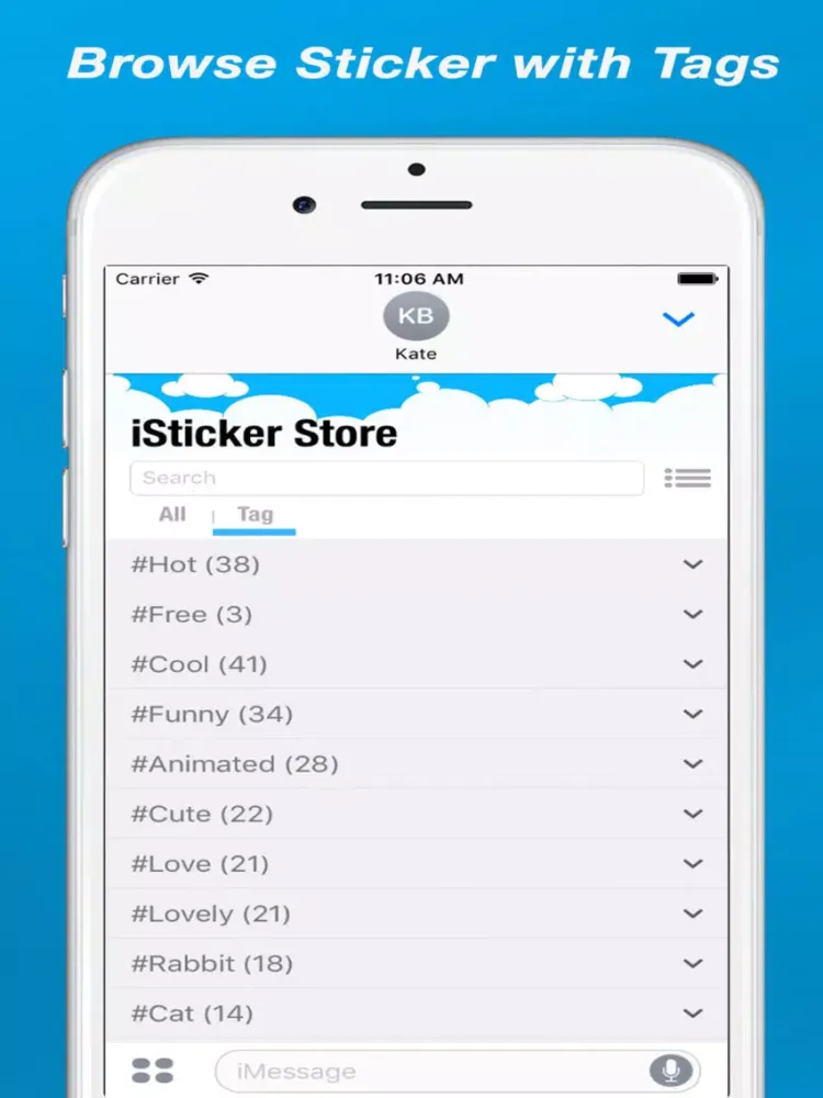 Tangkapan skrin iSticker Store iPad 