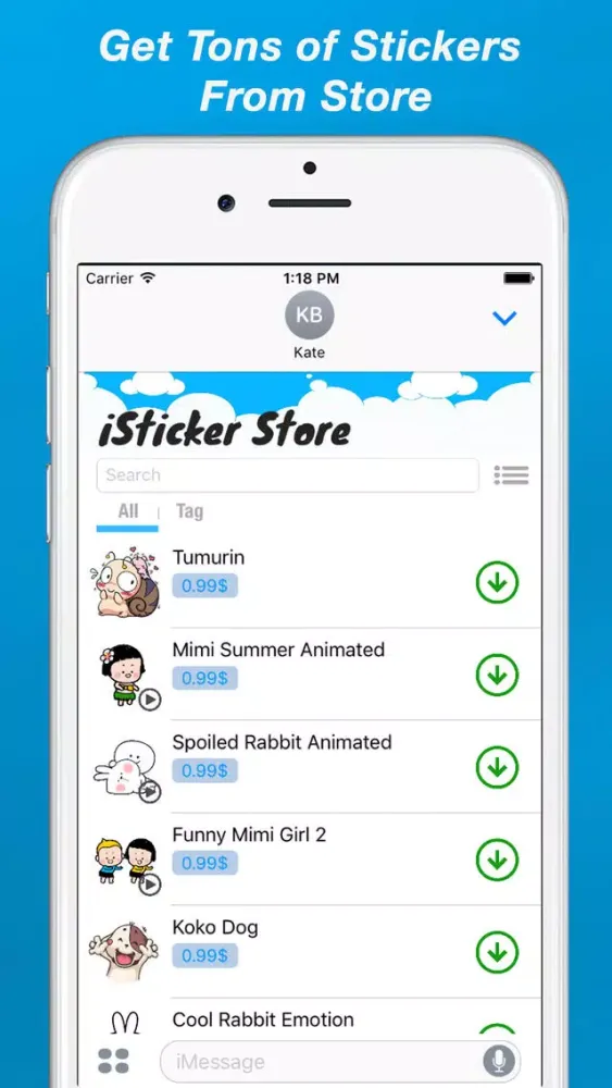 Tangkapan skrin iSticker Store