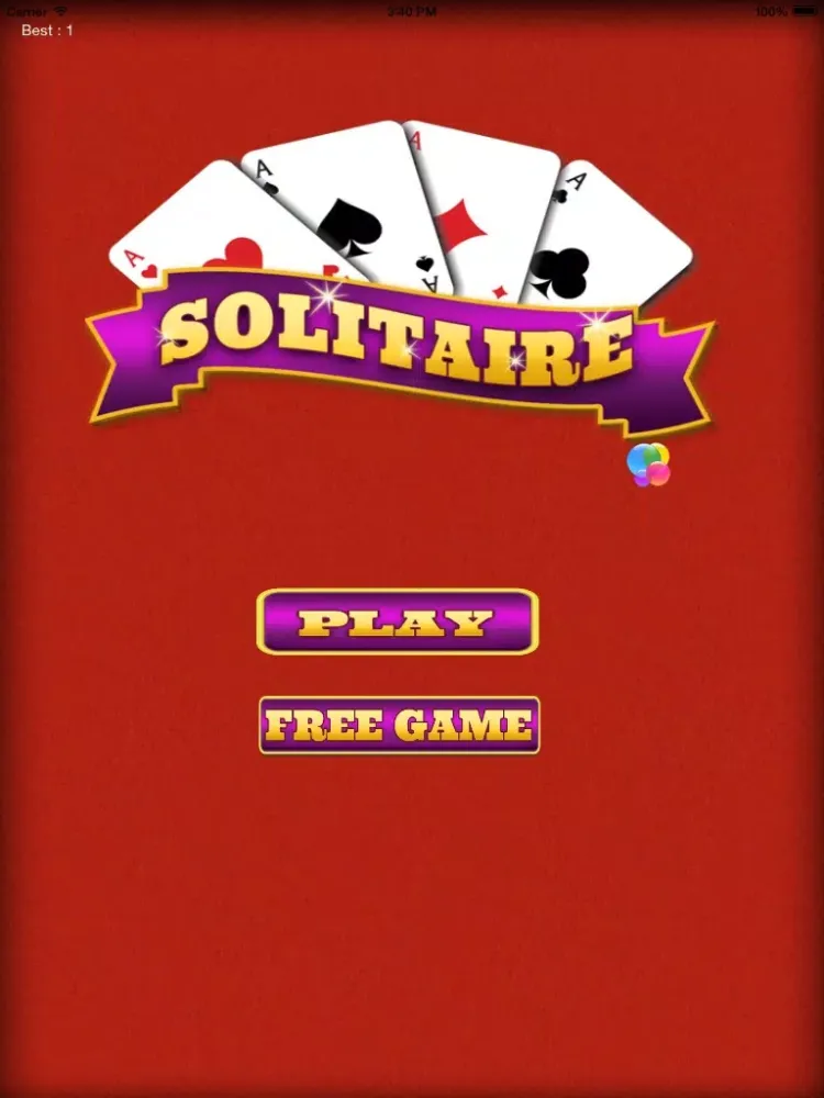ภาพหน้าจอของ `` Ace King Solitaire Game iPad 