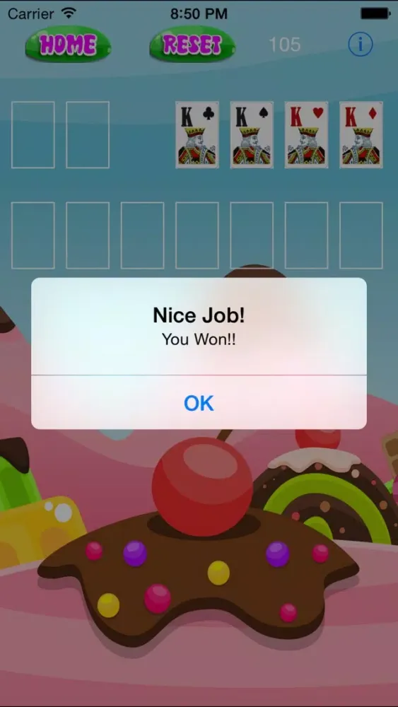 Captures d'écran de `` A Sweet Candy Solitaire - Patience and Skill Card Game