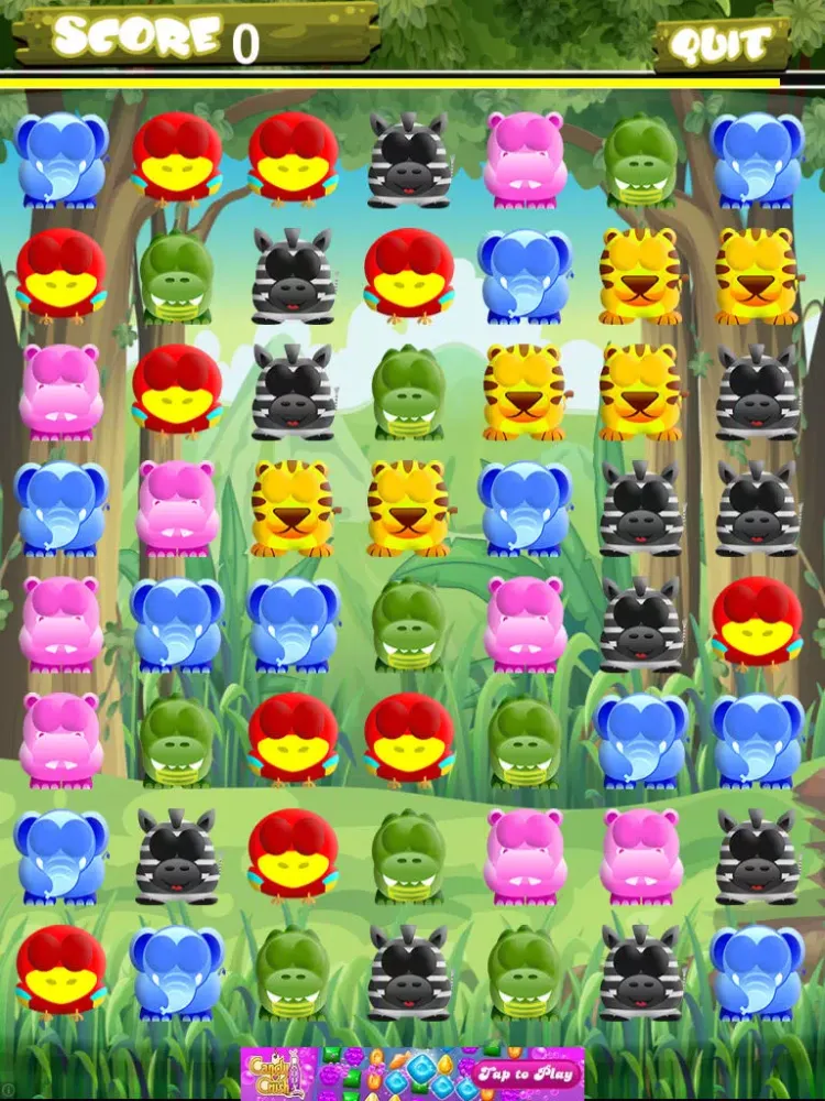 A Jungle Match Mania - Interconnect Wild Emoji Animals To Win iPad  स्क्रीनशॉट