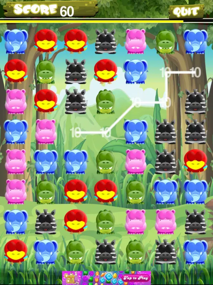 A Jungle Match Mania - Interconnect Wild Emoji Animals To Win iPad  स्क्रीनशॉट