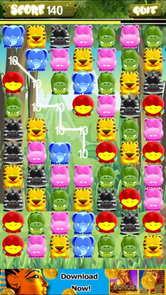 A Jungle Match Mania - Interconnect Wild Emoji Animals To Win स्क्रीनशॉट
