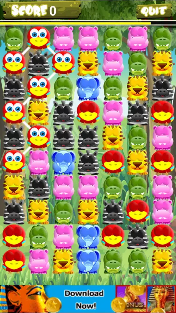 A Jungle Match Mania - Interconnect Wild Emoji Animals To Win स्क्रीनशॉट