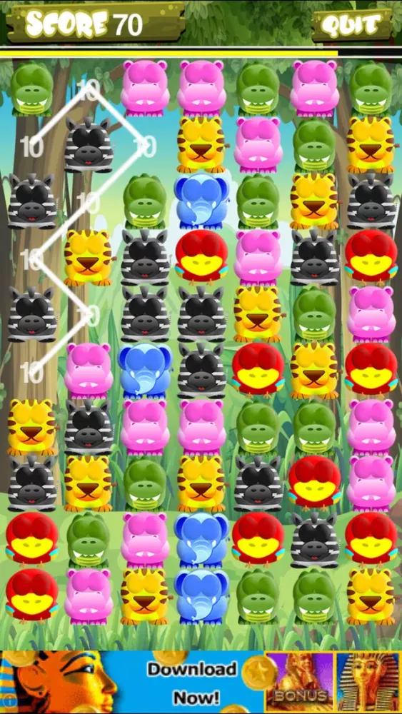 A Jungle Match Mania - Interconnect Wild Emoji Animals To Win स्क्रीनशॉट