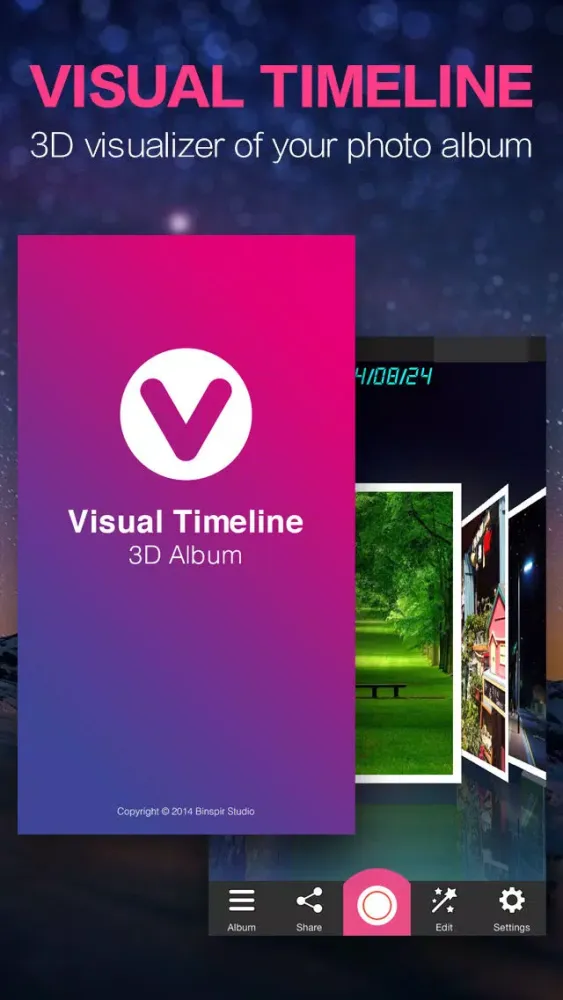 Tangkapan skrin 3D Album-Visual Timeline