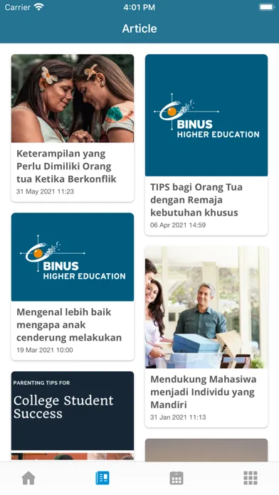 Скриншоты BINUS Mobile for Parent