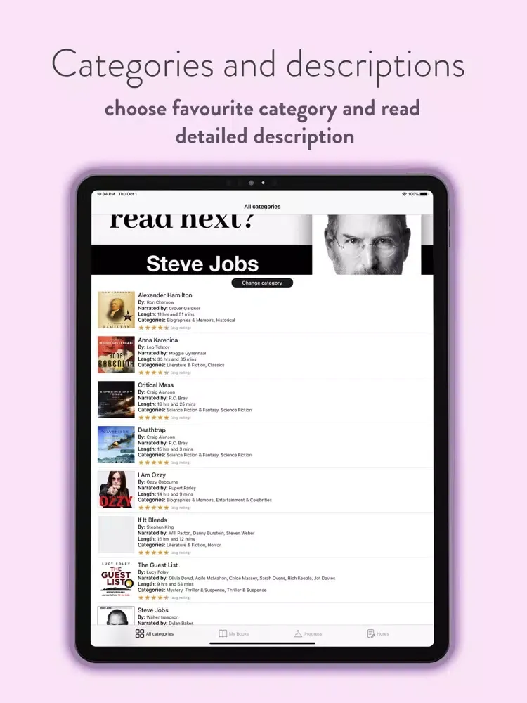 Capturas de pantalla de Biography audiobooks best app iPad 