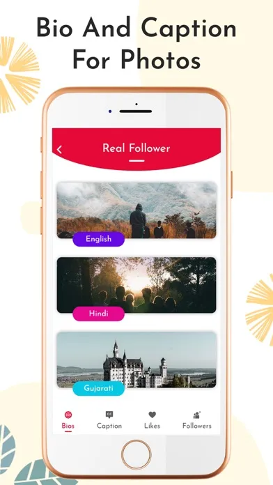ภาพหน้าจอของ Bio caption & hashtags for IG