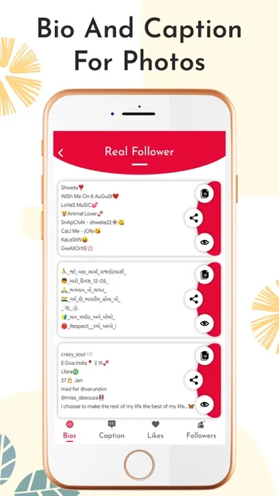 ภาพหน้าจอของ Bio caption & hashtags for IG