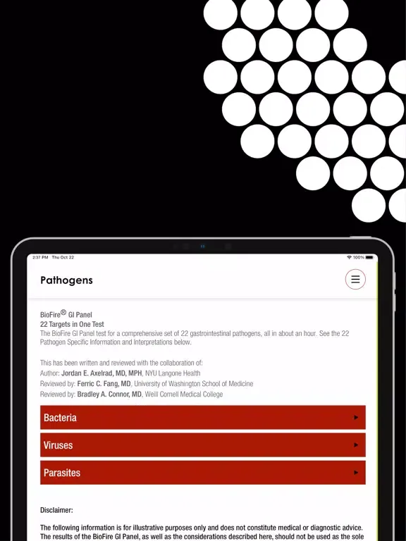 BioFire GI CFU iPad 应用截图