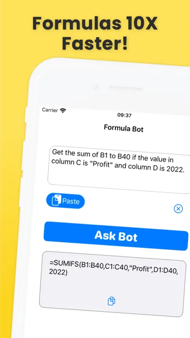 Скриншоты Formula Bot AI