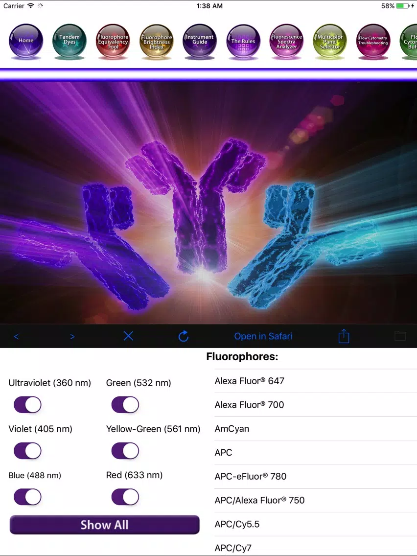 ภาพหน้าจอของ BioLegend Flow Cytometry Application iPad 