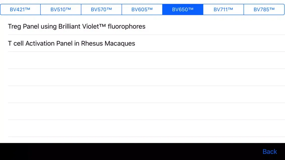 Capturas de pantalla de BioLegend Brilliant Violet™